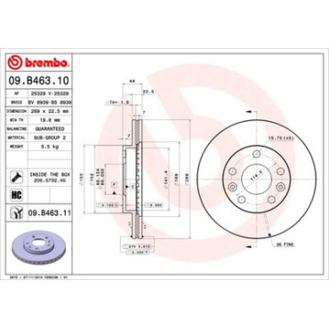 Диск тормозной BREMBO 09b46310