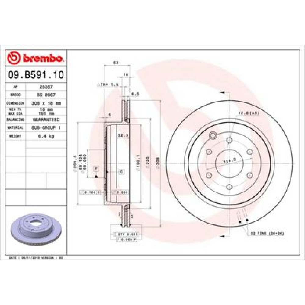 Тормозной диск BREMBO 09b59110