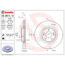 Диск гальмівний BREMBO 09b61410