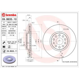 Диск гальмівний BREMBO 09b63511