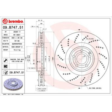 Диск тормозной BREMBO 09b74751