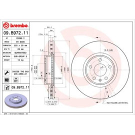 Диск гальмівний BREMBO 09b97211