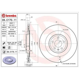 Гальмівний диск BREMBO 09c17011