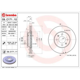 Диск гальмівний BREMBO 09c17111