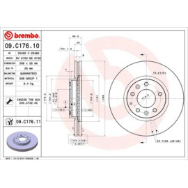 BREMBO 09c17611 Гальмівний диск передній BREMBO 09c17611