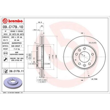 Диск тормозной BREMBO 09c17911