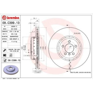 Диск тормозной BREMBO 09c39913