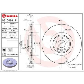 Диск гальмівний BREMBO 09c49211