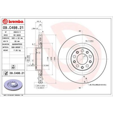 Гальмівний диск BREMBO 09c49821