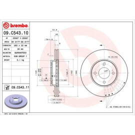 BREMBO 09c54311 Диск гальмівний BREMBO 09c54311