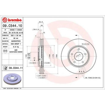 Диск тормозной BREMBO 09c54411