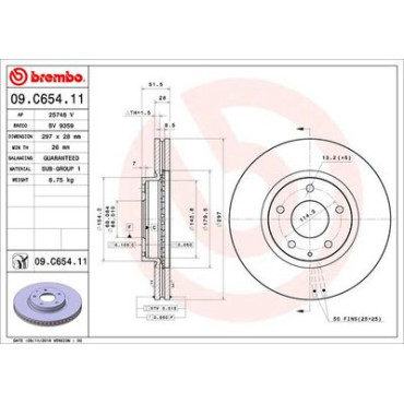 Диск тормозной BREMBO 09c65411