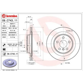 Диск гальмівний BREMBO 09c74311