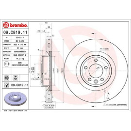 Гальмівний диск BREMBO 09c81911