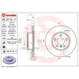 Тормозной диск BREMBO 09d11311