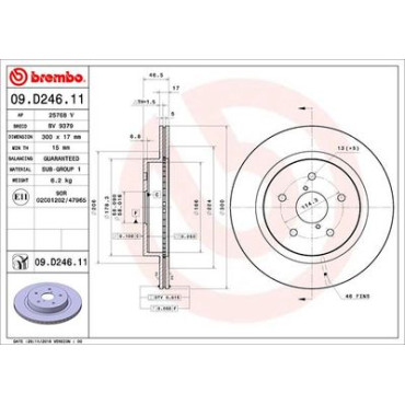 Тормозной диск передний/задний BREMBO 09d24611