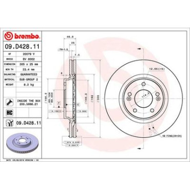 Тормозной диск BREMBO 09d42811