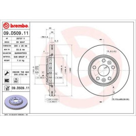 Диск гальмівний BREMBO 09d50911