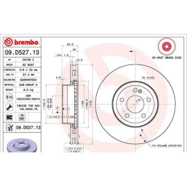 Тормозной диск BREMBO 09d52713