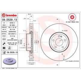 Диск гальмівний BREMBO 09d52913