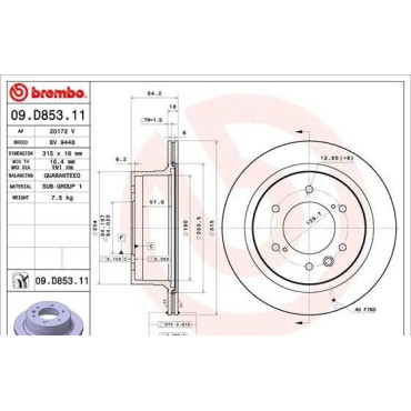 Тормозной диск BREMBO 09d85311