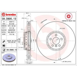 Диск гальмівний BREMBO 09d89513