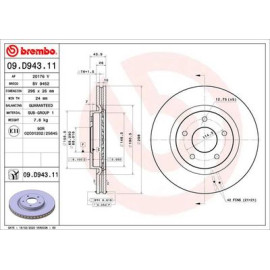 Диск гальмівний BREMBO 09d94311