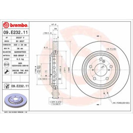 Гальмівний диск передній BREMBO 09e23211