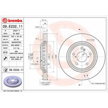 Гальмівний диск передній BREMBO 09e23211