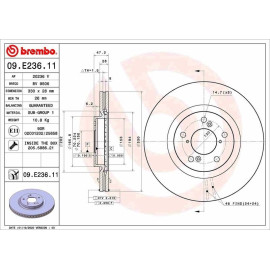 Гальмівний диск передній BREMBO 09e23611