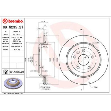 Диск гальмівний BREMBO 09n23521