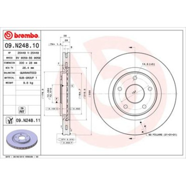 Диск гальмівний BREMBO 09n24811