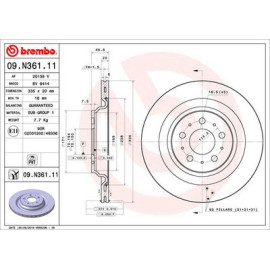 Диск тормозной BREMBO 09n36111
