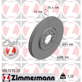 Диск тормозной ZIMMERMANN 100123520