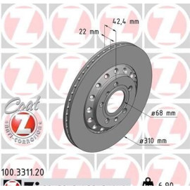 Диск тормозной ZIMMERMANN 100331120