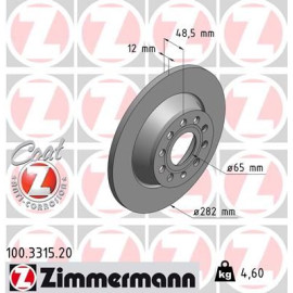Диск гальмiвний зад Coat Z ZIMMERMANN 100331520