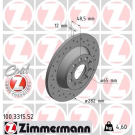 Диск гальмівний ZIMMERMANN 100331552