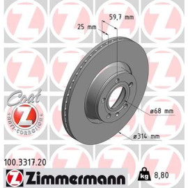 ZIMMERMANN 100331720 Диск тормозной ZIMMERMANN 100331720