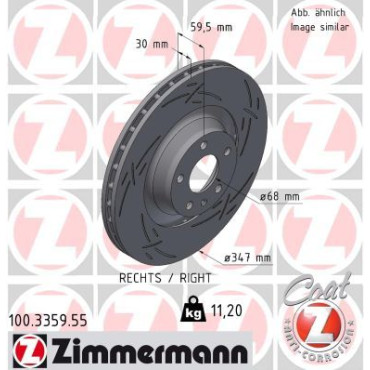 Диск гальмівний правий ZIMMERMANN 100335955