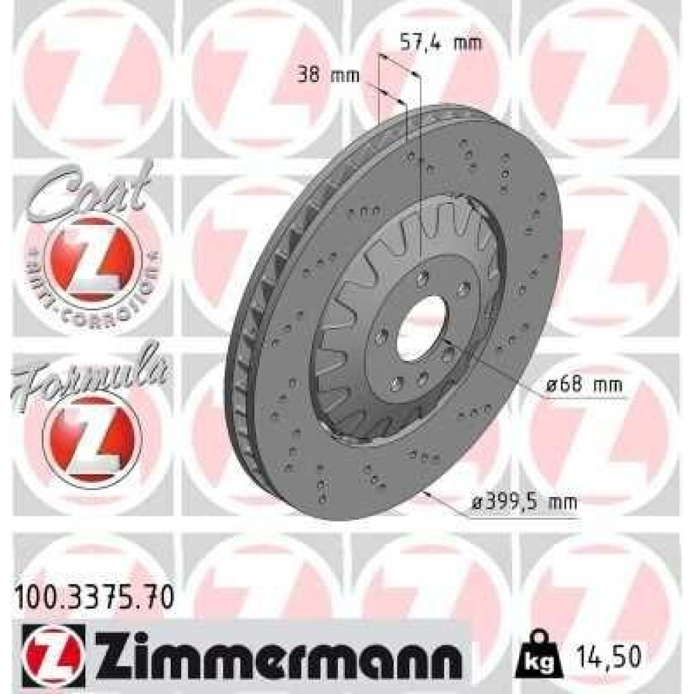 Диск тормозной ZIMMERMANN 100337570