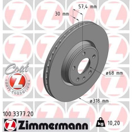 Диск гальмівний ZIMMERMANN 100337720