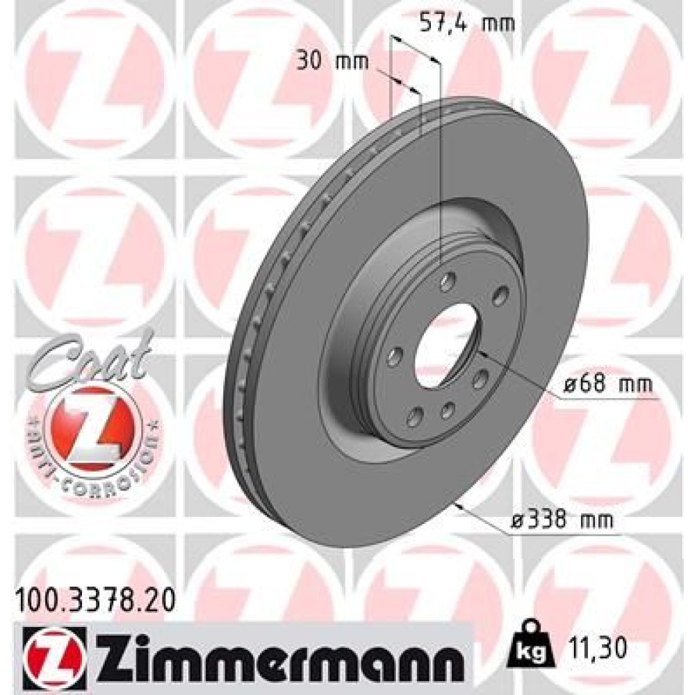 Диск тормозной ZIMMERMANN 100337820