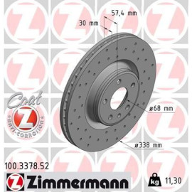 Диск гальмівний ZIMMERMANN 100337852