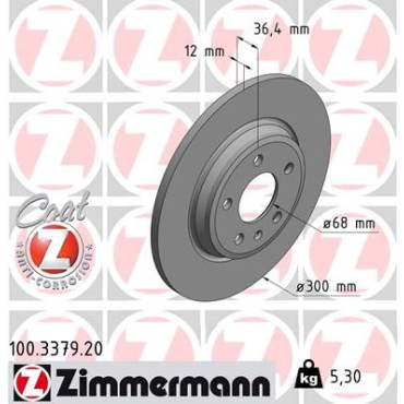 Диск тормозной ZIMMERMANN 100337920