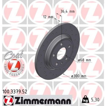 Диск тормозной ZIMMERMANN 100337952