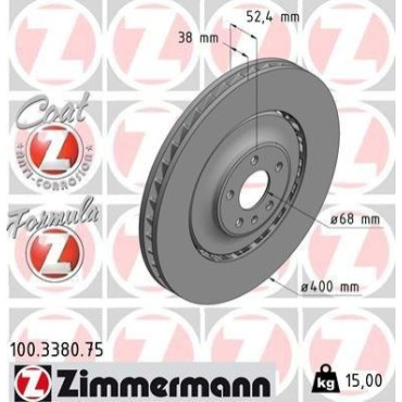Диск гальмівний ZIMMERMANN 100338075