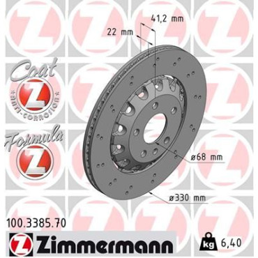 Диск тормозной ZIMMERMANN 100338570