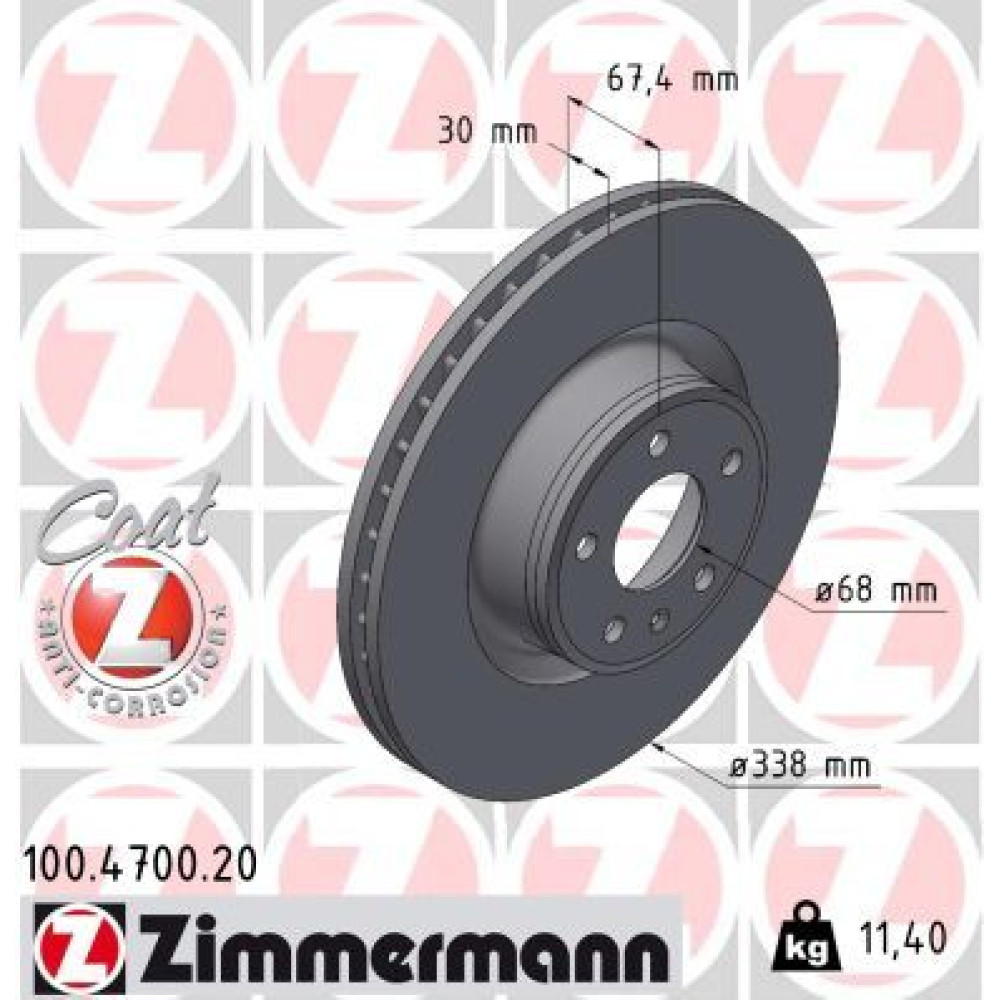 Диск тормозной ZIMMERMANN 100470020