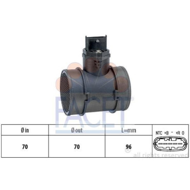 Расходомер воздуха (5 конт.) Combo 1.7Di/DTi 01- (48/55kw) FACET 101155