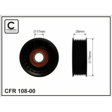 Ролик натяжний пас поліклиновий CAFFARO 10800